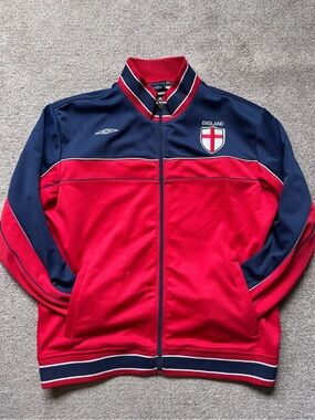 Mens Vintage Umbro England Football Warm Up Jacket Size XL FIFA World Cup